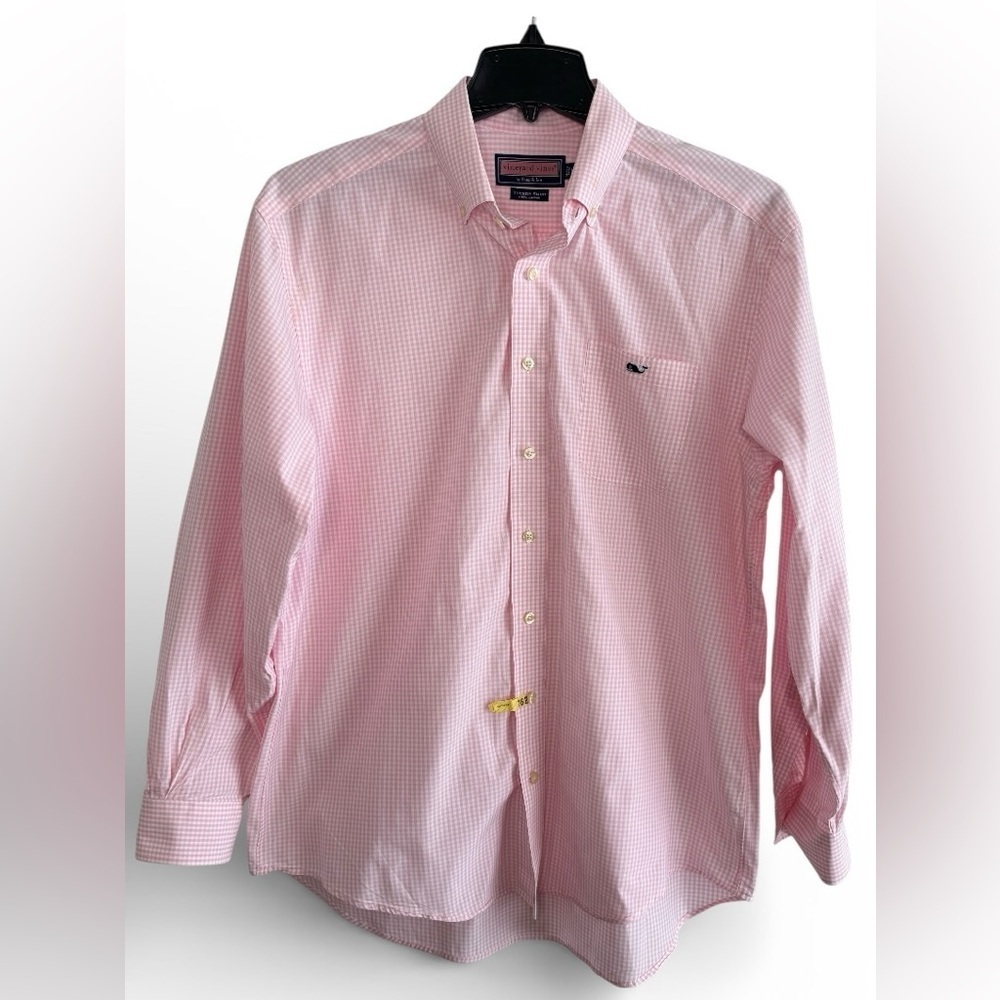 Vineyard Vines Size Large classic Tucker button-down shirt pink / white gingham